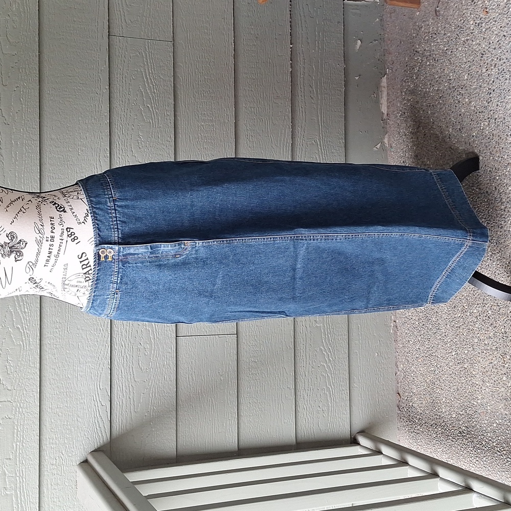 Lauren Ralph Lauren Blue Denim Maxi Skirt Size 8 Cotton Western Chic